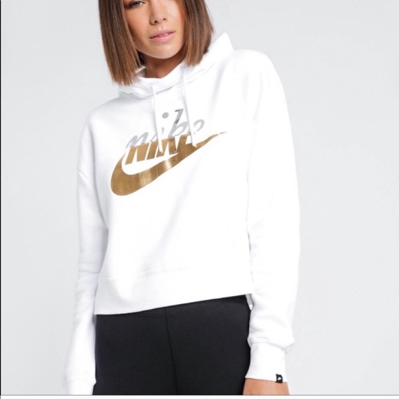 Gold and white nike sweatshirt Clearance